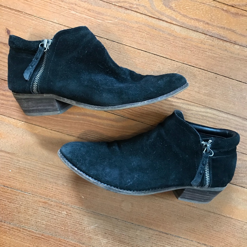 Black suede booties